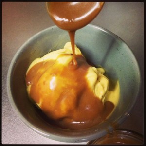 kabocha miso caramel pour