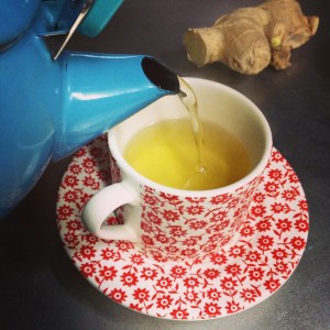 ginger tea pouring