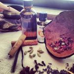 DIY body oil with singing bowl