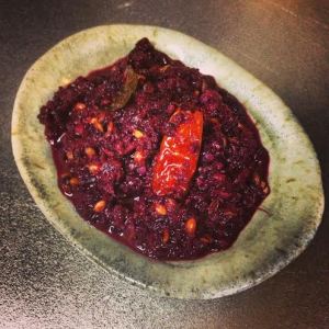 purple carrot chutney ramekin