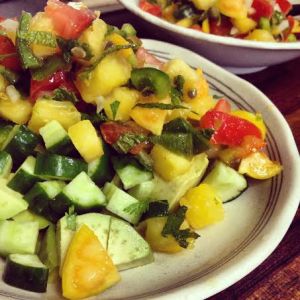 ground cherry salsa with avocado and cucumber