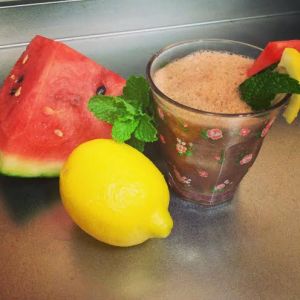 watermelon cooler with ingredients